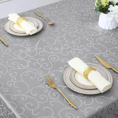 Zdjęcie produktu dla Prostokątna osłona stołu 140 x 240 cm, szara, odporna na zarysowania