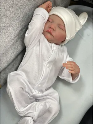 Image de 19 pouces tout le corps de bébé born poupées Levi Sleeping Soft Touch avec la peau 3D peinte, veines visibles, poupée d'art de collection