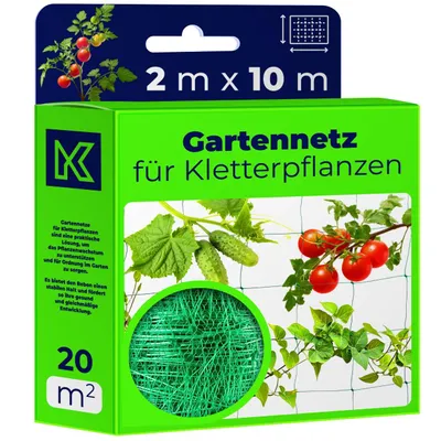 Zdjęcie produktu dla Siatka do pnączy KADAX, 2 x 10 m, siatka do roślin o dużych oczkach, pomoc do pnączy dla ogórków i pomidorów, siatka do ogórków, siatka do pomidorów, siatka do roślin
