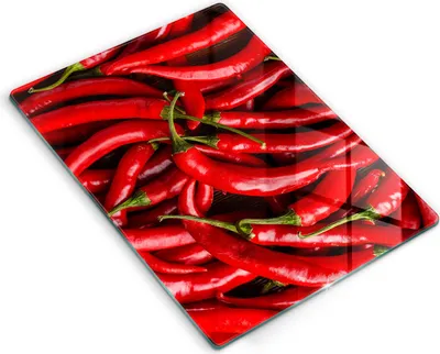 Produktbild von Abdeckung Glas - Küchenabdeckung - 40x52 cm - Abdeckplatte - Scharfe Chilischoten