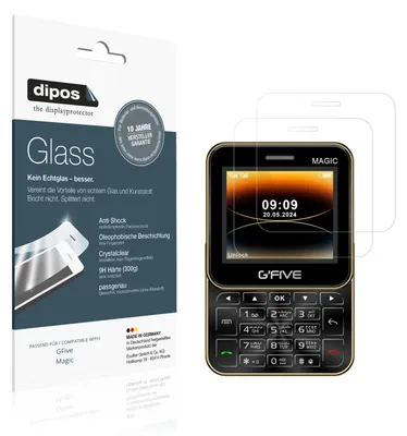 Produktbild von 2x Schutzfolie für GFive Magic - Anti-Shock 9H Folie dipos Glass Kunststoffglas