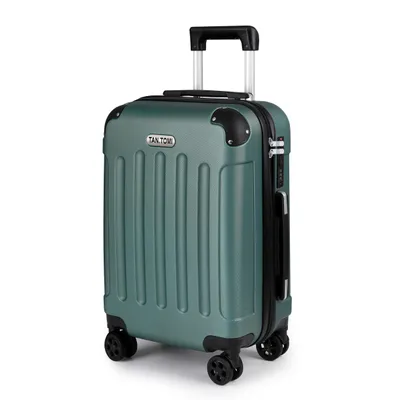 Produktbild von Hartschalen-Trolley Hartschalen-Koffer Trolley Rollkoffer Reisekoffer Handgepäck 4 Rollen, Trolley Rollkoffer Reisekoffer, Zahlenschloss (Dunkelgrün)