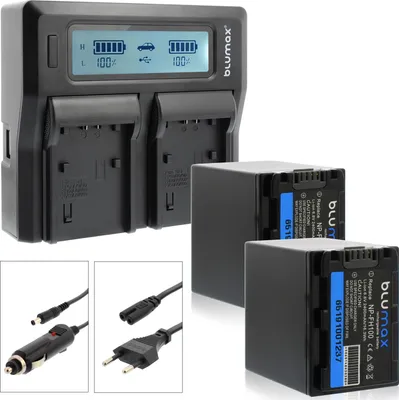 Produktbild von 2x Akku + Lader für Sony NP-FH70 NP-FH100 NP-FH40 NP-FH50 NP-FH60 1400 mAh