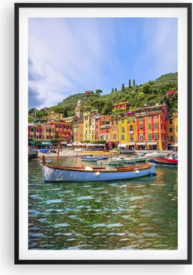 Produktbild von Gerahmtes Poster - Schwarzer Rahmen - Weihnachtsmann Margherita Ligure - 61x91,5 cm - Wand Bild - Wanddeko - Wandbilder - Wandposter - Bilderrahmen - Bilder - Kunstdruck - Wandbild - P2BPA61x91-4232