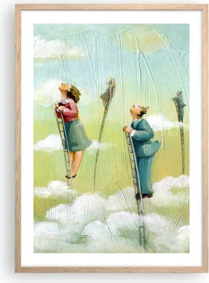 Produktbild von Gerahmtes Poster - Rahmen in heller Eiche - Abstraktion modern - 50x70 cm - Wand Bild - Wanddeko - Wandbilder - Wandposter - Bilderrahmen - Bilder - Kunstdruck - Wandbild - P2NPA50x70-3642