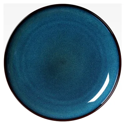 Produktbild von Bali Dessertteller, 21 cm, Runder Frühstücksteller mit Farbverlaufstruktur, Reaktivglasur, Steinzeug, Blau