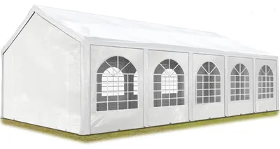 Produktbild von TOOLPORT Hochwertiges Partyzelt 4x10 m Pavillon Zelt PE Plane 450 N Gartenzelt Festzelt Wasserdicht weiß