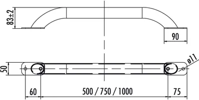 Produktbild von Hailo Haltegriff Edelstahl 500mm Länge