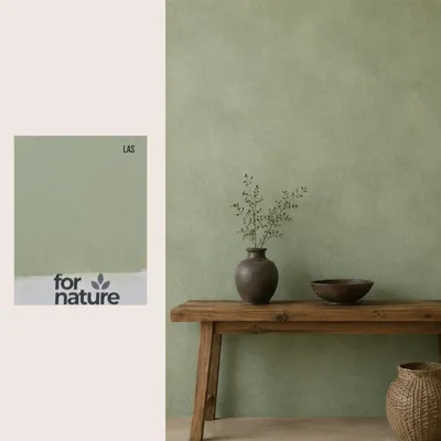 Produktbild von Kalkfarbe Fornature LIMEA, Farbmuster Wald (Salbeigrün), für Innenwände und Decken