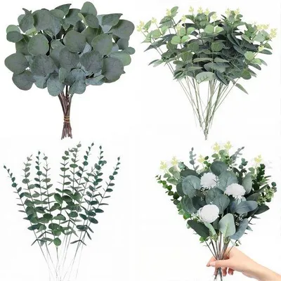 Immagine prodotto di Fiocchi artificiali di eucalipto, 30 pezzi, per matrimoni, decorazioni nuziali e decorazioni per la casa