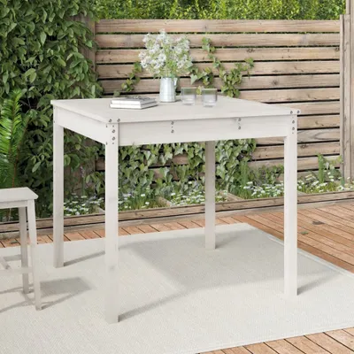 Produktbild von ZMH Gartentisch Weiß 82,5x82,5x76 cm Massivholz Kiefer