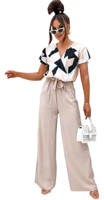 Produktbild von Damen Jumpsuit mit Wickeloberteil Overall  Look Beige/S/36