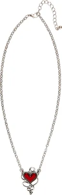 Image de Collier cœur diabolique rouge vampire gothique Halloween