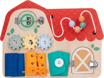 Produktbild von Holz Aktivitätstafel 40x30x6,5 cm mit Fenster zum Entdecken für Kinder ab 18 Monaten