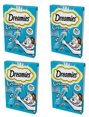 Produktbild von Dreamies Cremige Katzenleckerlis mit köstlichem Lachs (16 x 10 g)