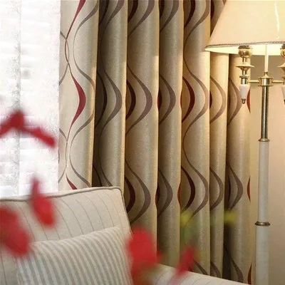 Imagen del producto de Azomor®️ Juego de 2 cortinas geométricas elegantes para el salón, diseño rojo, 140 x 245 cm