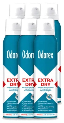 Obrázok produktu pre 6 x Antiperspirantový sprej Odorex Extra Dry Sensitive - 150 ml - výhodný balík - 6 kusov