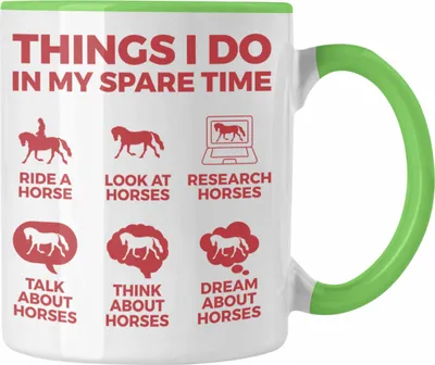 Produktbild von Trendation - Pferde Tasse Lustig Reiterin Geschenk Pferde Geschenke Mädchen Pferdeliebhaber (Grün)