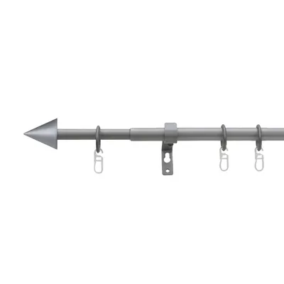 Image de Ensemble de tringle à rideaux Palma Argent Ø 16 mm 120-230 cm – Tringle à rideaux télescopique en plastique, kit complet avec supports et anneaux, pour rideaux