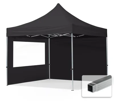 Produktbild von TOOLPORT 3x3m Aluminium Faltpavillon, inkl. 2 Seitenteile, schwarz