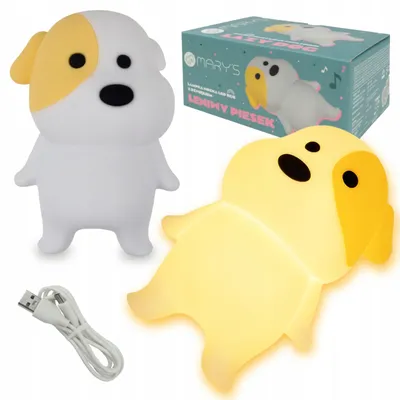 Produktbild von Nachttischlampe RGB, kabellos, batteriebetrieben, mit integriertem Hundedesign und Soundeffekten