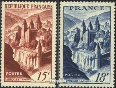 Produktbild von Briefmarken Frankreich 1947 Mi 823-824 (kompl.Ausg.) postfrisch Bauwerke