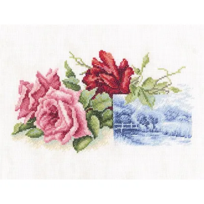 Produktbild von RTO Kreuzstich Set "Rose Miniatur" M518, Zählmuster, 27x17 cm