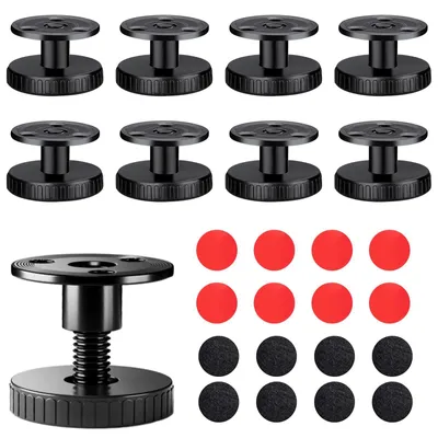 Obrázek produktu pro 8 kusů nastavitelných nožiček na nábytek, rozsah 27-40 mm, černé nastavovací nožičky