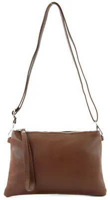 Immagine prodotto di modamoda T186: pochette in pelle da donna, borsa a tracolla, borsa da sera, realizzata artigianalmente in Italia