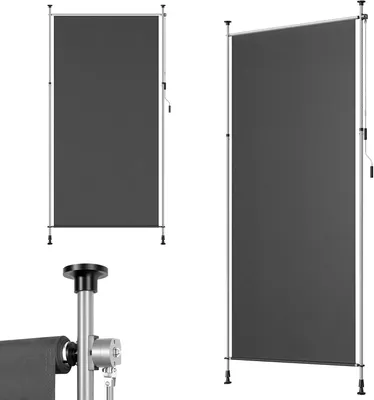 Produktbild von WOLTU Senkrechtmarkise mit Handkurbel, ausziehbare Seitenmarkise, Grau : 150×310 cm Größe: 150×310 cm