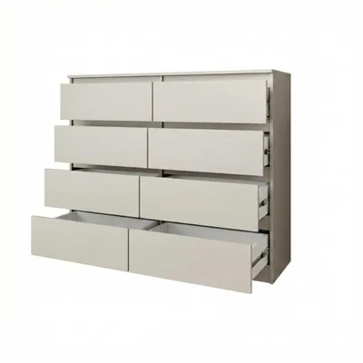 Produktbild von BEAUTYSOFA Kommode LEMON 100 cm Kaschmir/Kaschmir – Modernes Sideboard mit 8 Schubladen grifflos, Highboard für Schlafzimmer, Wohnzimmer & Flur