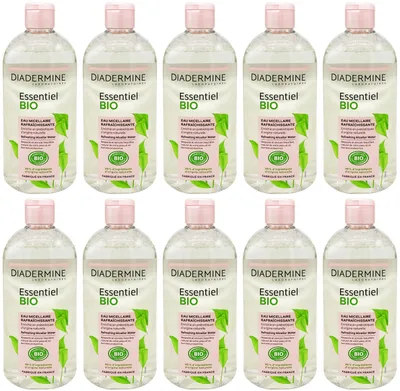 Produktbild von 10x Diadermine Mizellen-Wasser ESSENTIEL BIO 400ml sanfte Reinigung erfrischte Haut