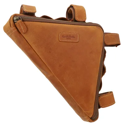 Produktbild von Gusti Fahrradtasche Leder - Rahmentasche Marshall T. Ledertasche Vintage Look Braun Fahrradzubehör