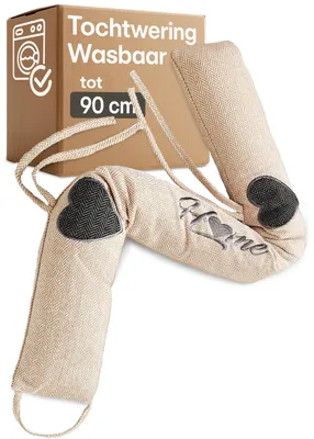 Tochtstopper 90 cm Beige – für Türen & Fenster, waschbar