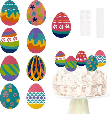 Produktbild von Oblique Unique Ostereier Torten Topper Osterei Cake Topper als Oster Deko für Ostern Kuchendeckel Kuchen Dekoration