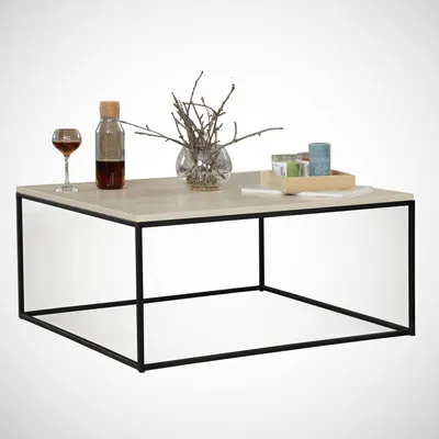 Image de Skye Decor, Poly - Oak, table basse, chêne, panneaux de particules 100 % mélaminés, 75 x 75 x 43 cm