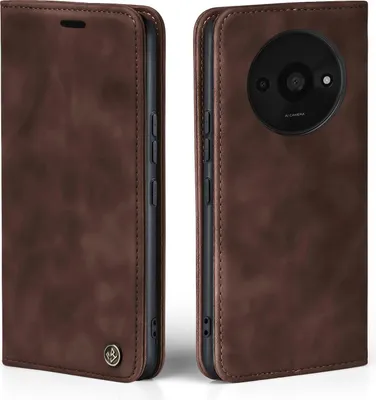 Produktbild von Handy Hülle für Xiaomi Redmi A3 Klapphülle Bookcase Flip Cover Handy Tasche Etui Farbe: Dunkelbraun