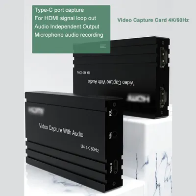 Obrázok produktu pre Karta na zachytávanie videa HDMI s nezávislým audio vstupom pre mikrofón, prenos v rozlíšení 4K/60 Hz s vysokou čistotou obrazu, multifunkčné zachytávanie s vysokou čistotou obrazu, kompatibilita s viacerými systémami, nahrávanie videa s vysokou čistotou obrazu, vysokovýkonný čip, pre rozhrania HDMI a Type-C