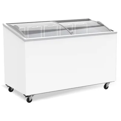 Produktbild von Tiefkühltruhe 397 Liter | Glasdeckel | abschließbar | -24 bis -18°C | Gewerbe Kühltruhe mobil
