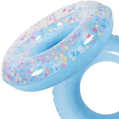 Produktbild von Schwimmring 90 cm mit blauen Herzen aufblasbarer Schwimmreifen