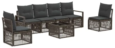 Produktbild von vidaXL Gartensofa-set 7 stk. Grau Poly-Rattan