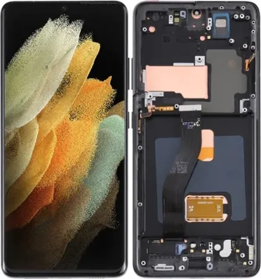 Immagine prodotto di Display LCD e touchscreen, schermo di ricambio per Samsung Galaxy S21 Ultra 5G (SM-G998B) (OLED) con cornice, pezzi di ricambio per smartphone