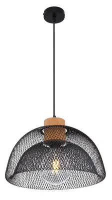 Zdjęcie produktu dla Globo Lighting lampa wisząca metal czarny, metal czarny, z korkiem, ø: 350mm, H: 1500mm, bez 1x E27 60W 230V