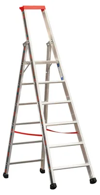 Produktbild von Euro-Profi Alu Stufenstehleiter Mod. S32577 - Stufenanzahl: 6, Länge: 2,15 m