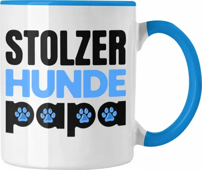 Produktbild von Trendation - Stolzer Hunde Papa Tasse Geschenk Hundepapa Geschenkidee für Hunde-Papis Und Herrchen Becher (Blau)