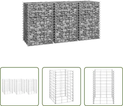 Produktbild von The Living Store Gabionen-Hochbeete 3 Stk. 30x30x50 cm Eisen