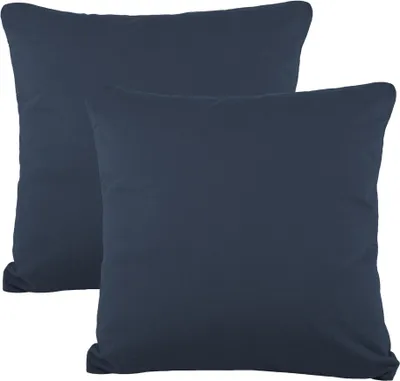 Produktbild von Doppelpack BeNature Bezug 40x40 dunkelblau Mako-Baumwolle Jersey Reißverschluss
