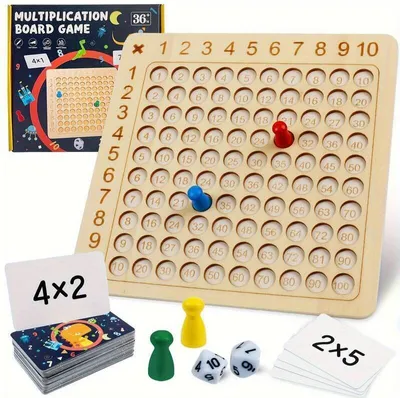 Produktbild von Tabulka násobení - Montessori učební hračka pro děti na prvním stupni základní školy, hra na učení čísel a matematická desková hra - FUNMATH