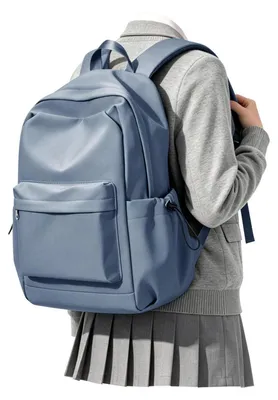 Produktbild von Schulrucksack Teenager Uni 14 Zoll Laptopfach Wasserabweisend Blau