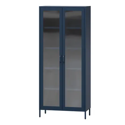 Immagine prodotto di Vetrina Mobile da soggiorno con 4 ripiani Vetrina in metallo scintillante Blu scuro